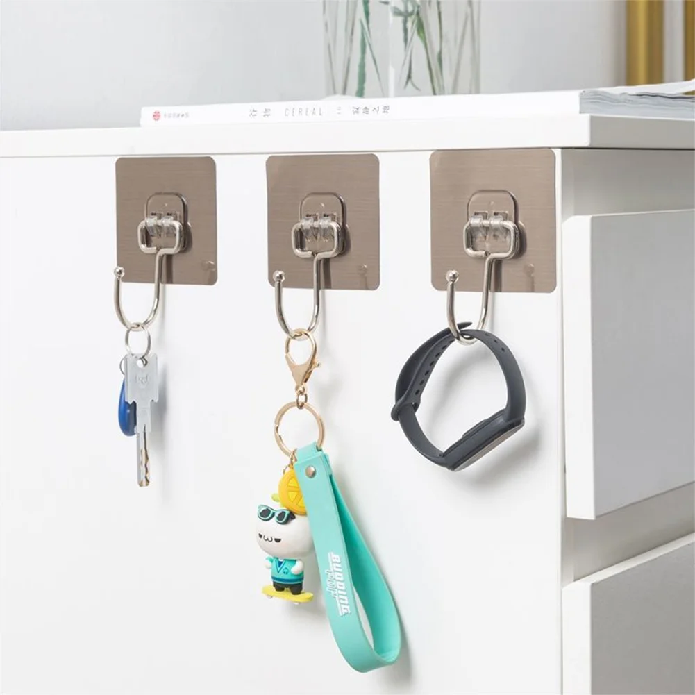 

Metallic Color Wall Hooks Strong Stick Door Kitchen Bathroom Storage Hook Kipper Household Heavy Load Storage Rack Suction Cup