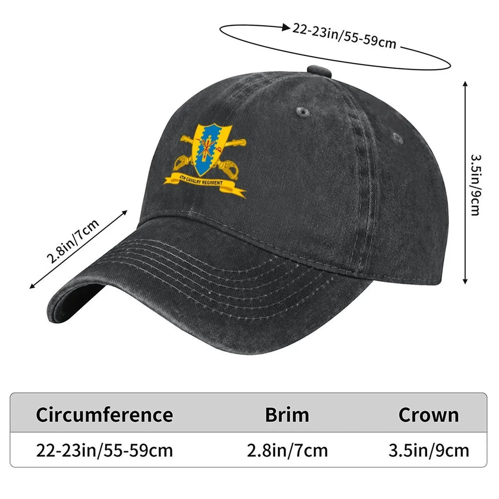 Фото Армия — 4-й кавалерийский полк w Br — бейсболка с лентой, милая кепка Snapback с капюшоном, женские шляпы, мужские №2