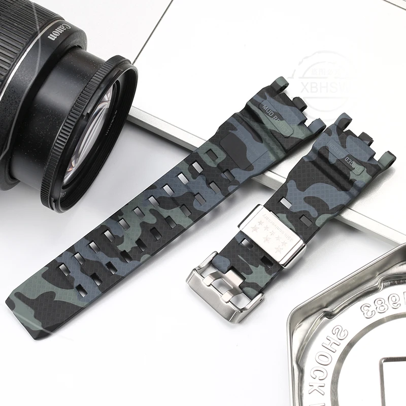 Фото Ремешок для часов из смолы для Casio GWG2000 GWG-2000 GWG-204, мужской браслет из ТПУ, спортивный водонепроницаемый аксессуар с пряжкой из нержавеющей стали №5