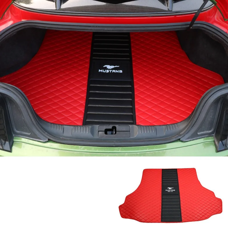 

Автомобильный Грузовик, кожаный коврик для заднего багажника, водонепроницаемые противогрязные напольные коврики для Ford Mustang(2015-2023 год)