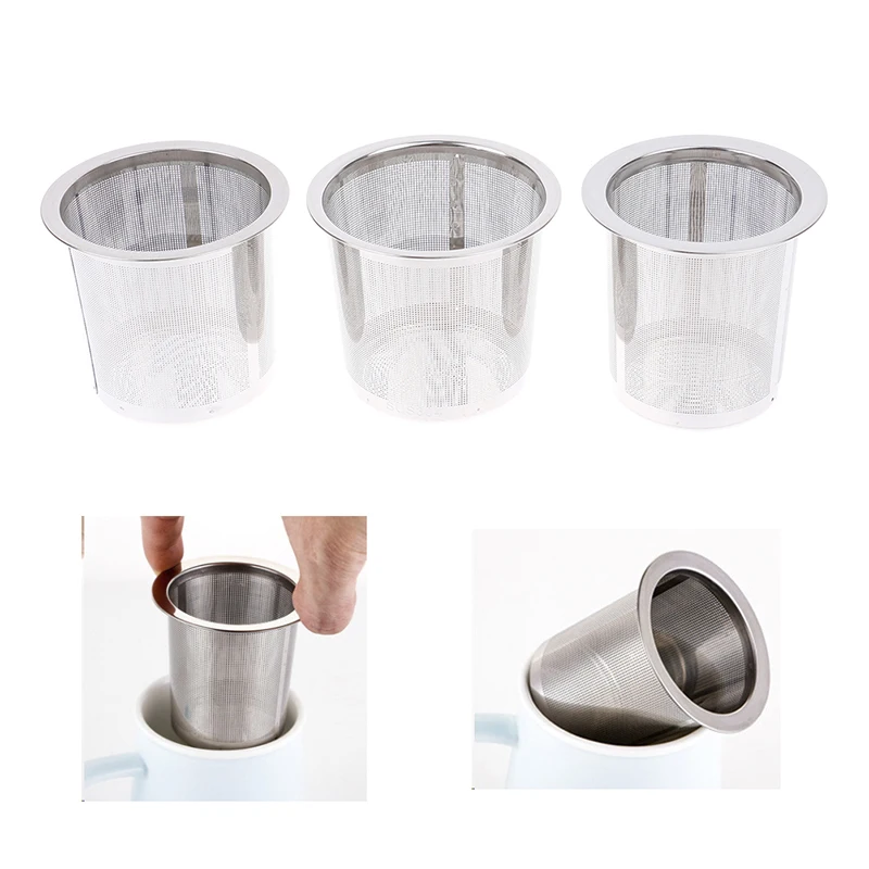 

Stainless Steel Tea Infuser Leak Silver Mesh Kitchen Accessories Safe Density Reusable Tea Strainer Herb Tea Tools Accessories