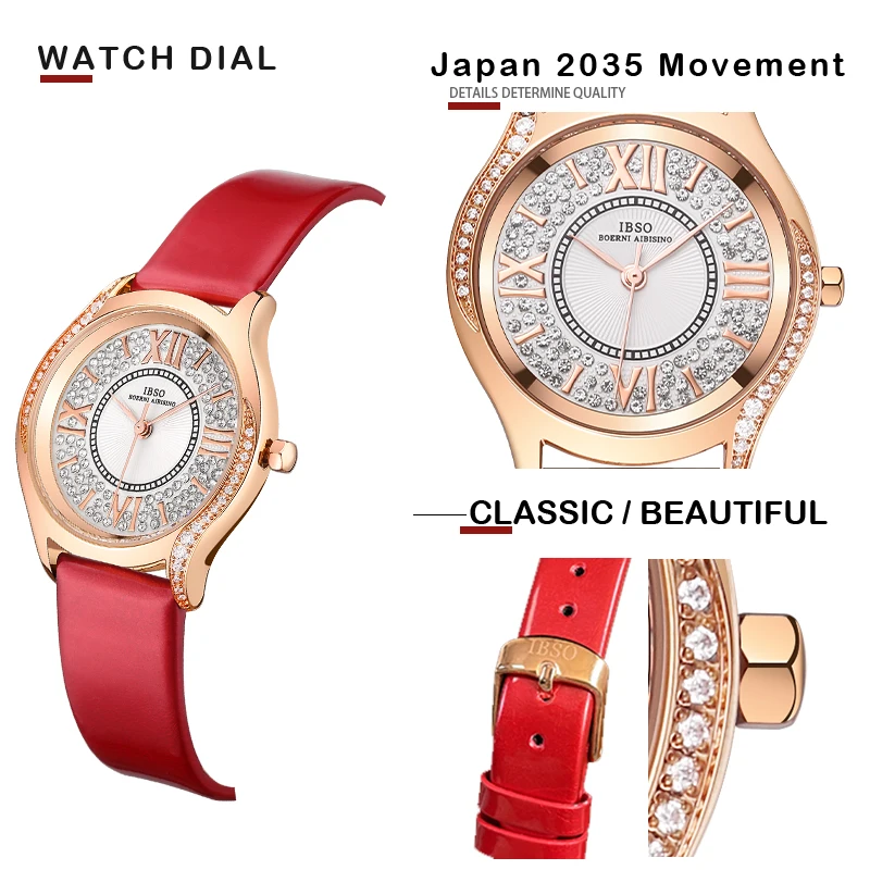 Elegant Women Wristwatch Stainless Steel Luxury Brand Lady Watch Starry Dial Leather Bracelet Golden Female Diving Hand Clock enlarge