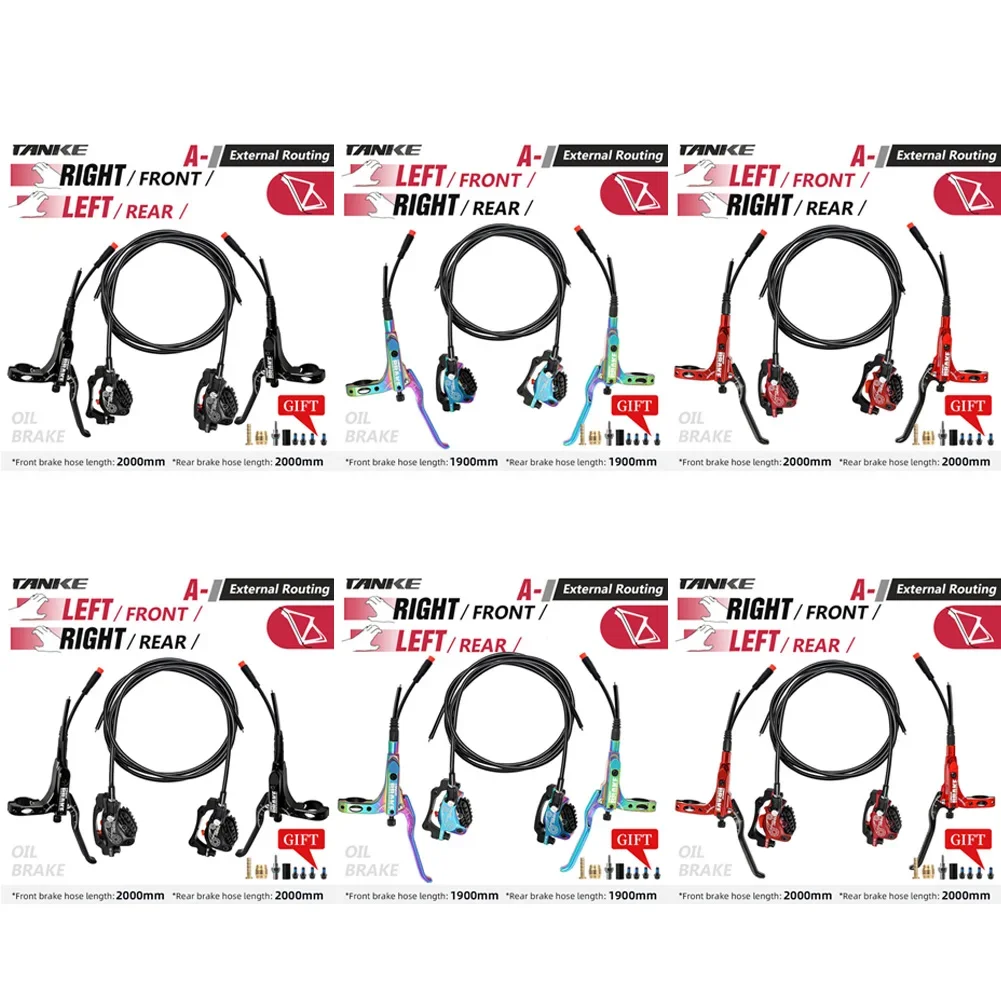 2X гидравлический тормоз с ЧПУ электрический велосипед дисковый TB 610 E 1 пара 4