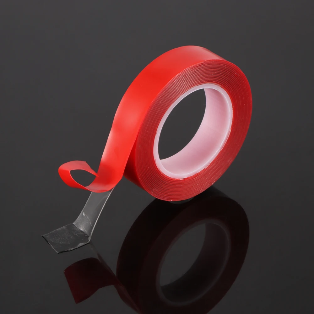 

Car Acrylic Tape Red Double Sided Adhesive Tape High Strength Acrylic Transparent No Traces Sticker Tape Car Auto Interior Fixed
