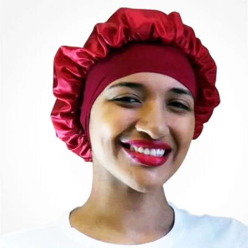 

Женские головные уборы для ночного сна, шелковая шапочка, атласная двухслойная Регулируемая головная уборка, шапка для завивки, весенние аксессуары для укладки волос