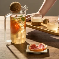 transparent borosilicate glass teapot heat resistant household flower teapot fruit juice container decanter for water for lemon