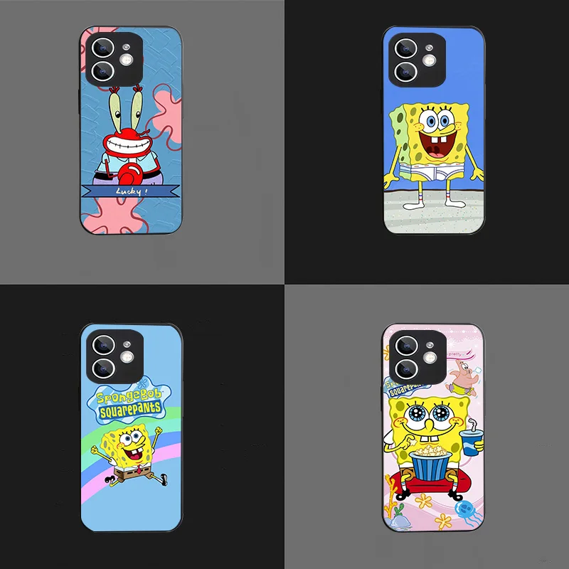 WRB-31 Черный гибкий чехол из ТПУ SquarePants для OPPO A73 74 76 77 78 80 83 93 96 94 F15 Find X3 X5 Pro Neo