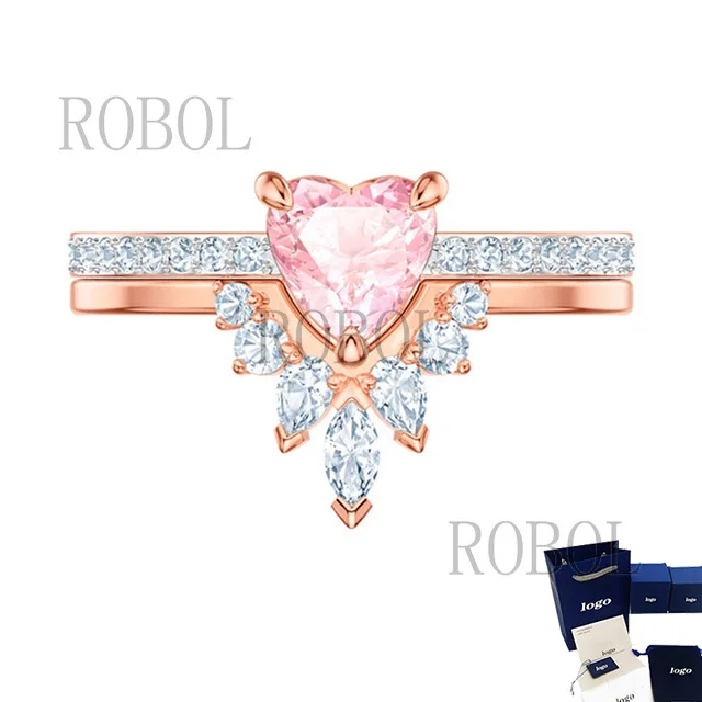 

Высококачественное роскошное многослойное женское кольцо с розовыми бриллиантами, улучшающее чувство, красоту и движение, бесплатная доставка