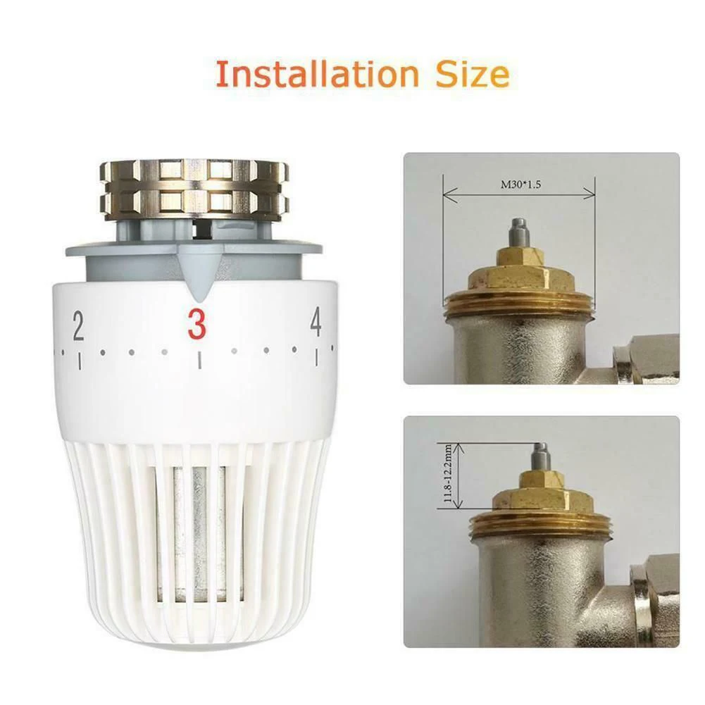 

Thermostatic Temperature Control Valve Valve Head 6-28 ° C M30X1.5 Bronze Thermostatic Radiator Valve Actuator