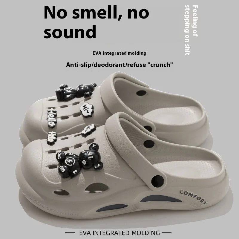 Фото Новинка 2023 года, мужская летняя одежда Eva Crocs Baotou, пляжные спортивные сандалии с толстой подошвой для вождения на открытом воздухе, мужские сандалии №1
