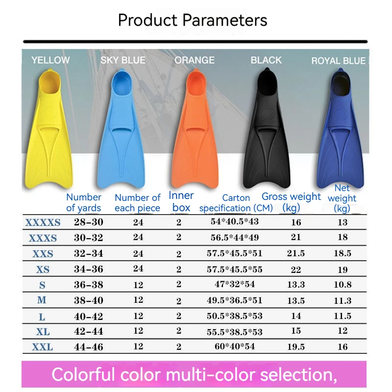 Новые ласты средней длины для подводного плавания взрослых фридайвинга