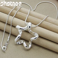 925 sterling silver 16 30 inch chain starfish pendant necklace for women party engagement wedding fashion charm jewelry