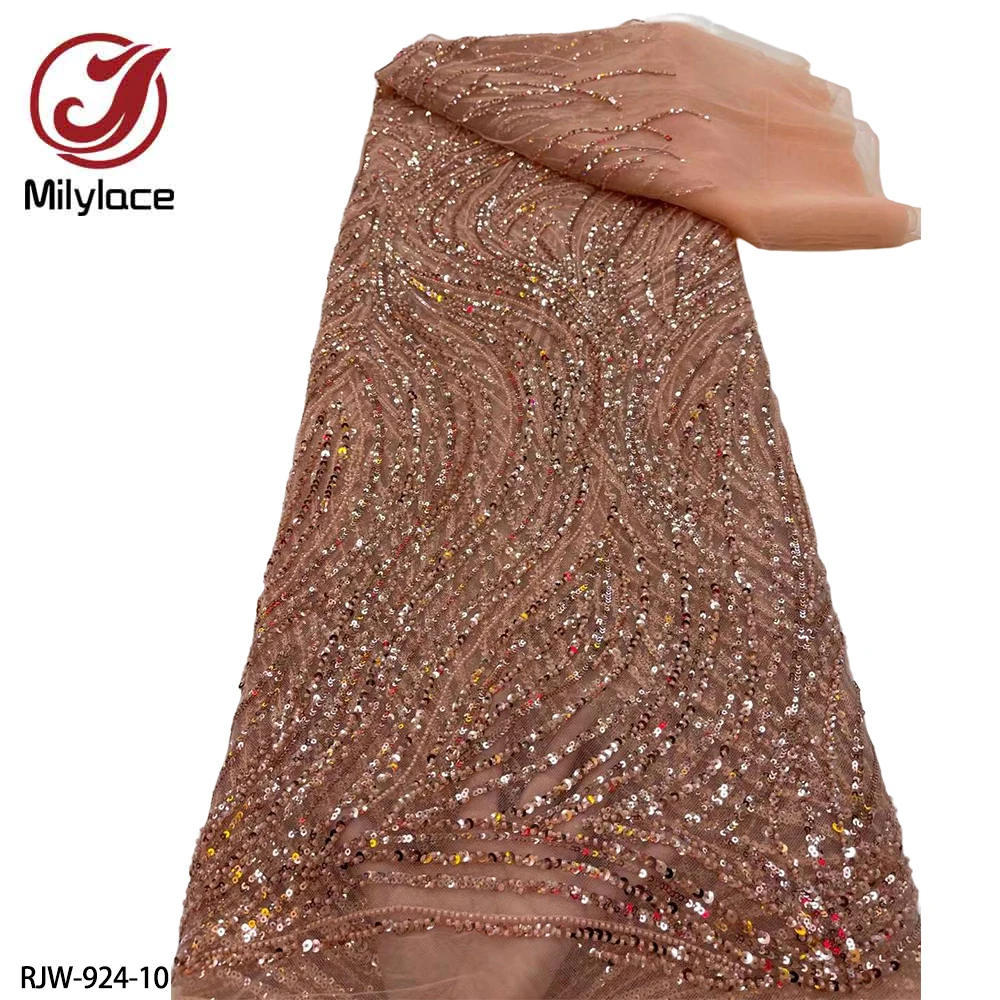 Лидер продаж 5 ярдов французская сетчатая кружевная ткань с камнями и бусинами