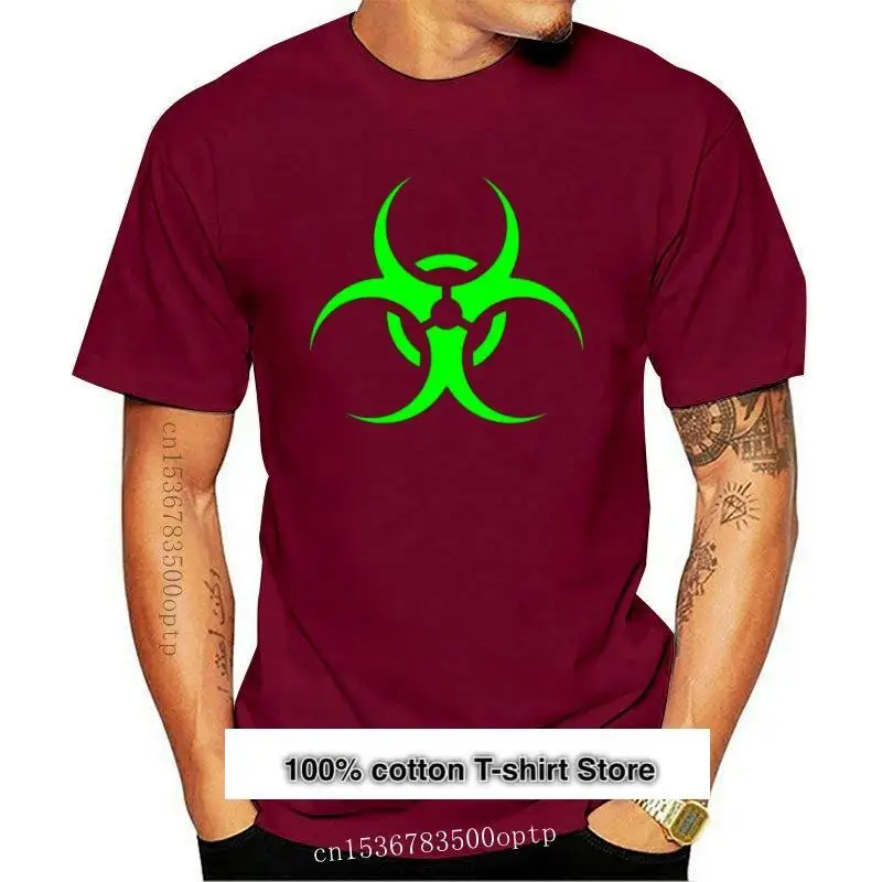 

Camiseta divertida con símbolo de Biohazard para hombre y mujer, 100% de algodón, cuello redondo, de talla grande, S-5xl