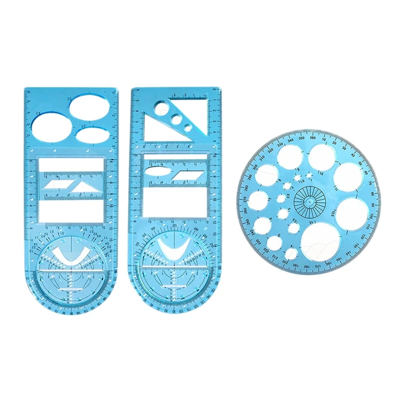 

Многофункциональная Геометрическая линейка, 3 шт., математический рисунок, фотошаблон, измерительный инструмент, измерительные чертежи