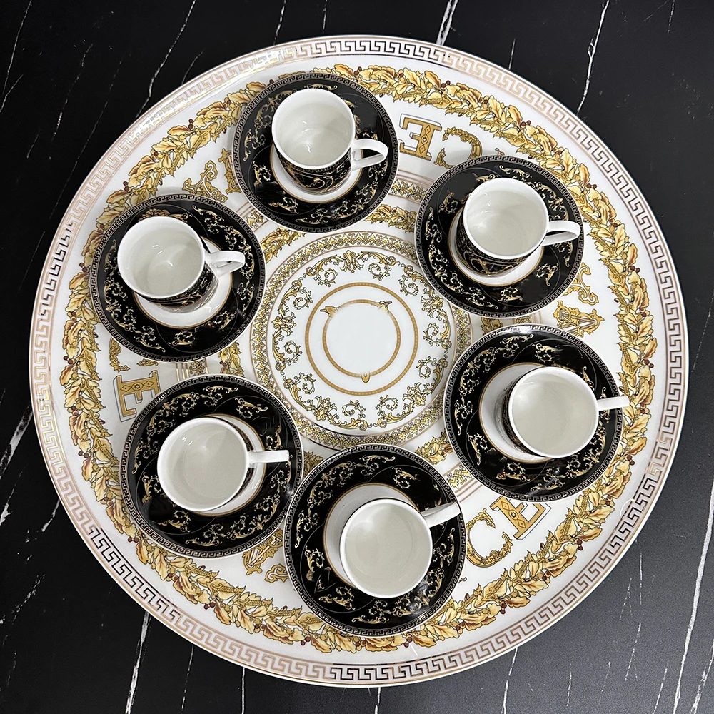 Bone China Tea Cup And Saucers Set Ceramic Mug Coffee Cup Set With Dessert Plate Insect Bts Cup Drinkware Teapot Espresso Cups