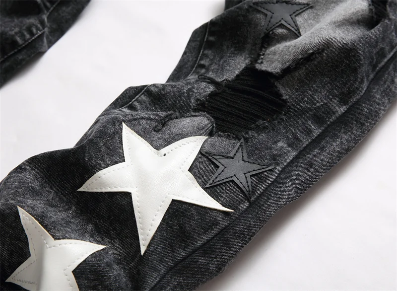 Men's Colorful Graffiti Printed Jeans Y2K Colorful Slim Fit Tapered Elastic Casual Pants Fashion Street Clothing Small Foot Pant