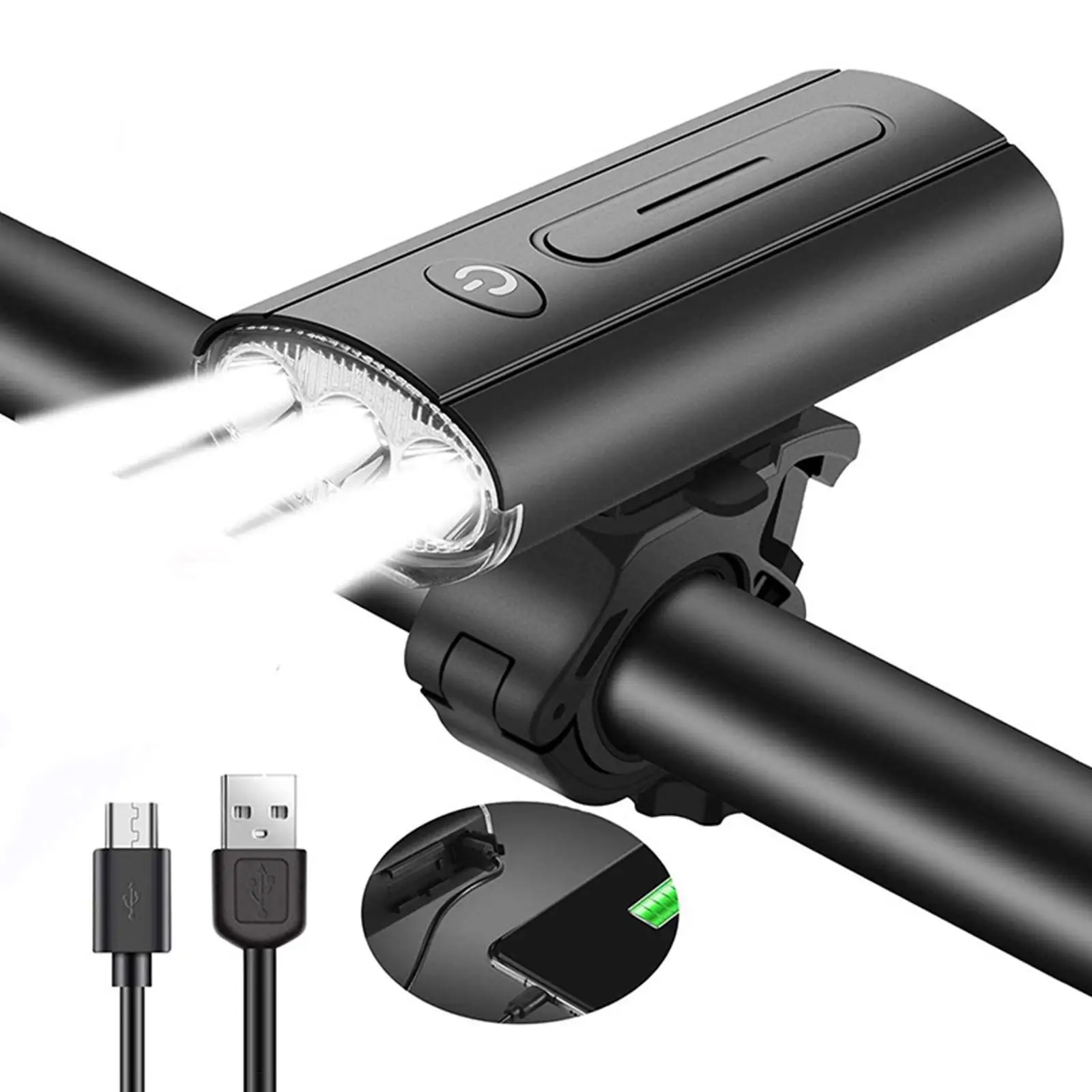 

Bicycle Front Lamp USB Rechargeable LED Flashlight Long Lasting Bike Light Front