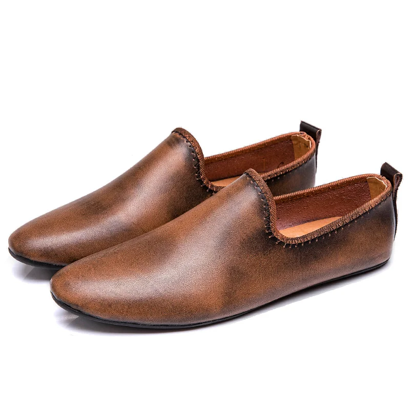 

Лоферы мужские кожаные повседневные туфли, мужские классические стильные слипоны, Мужская Летняя обувь на плоской подошве