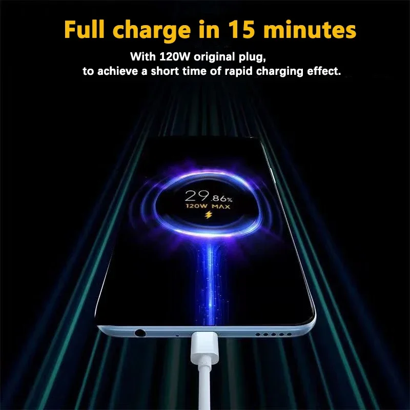 Оригинальный Xiaomi 120 Вт USB Type C кабель Тип 6A 67 Turbo Быстрая зарядка для Mi 14 Ultra 13T Pro 12S