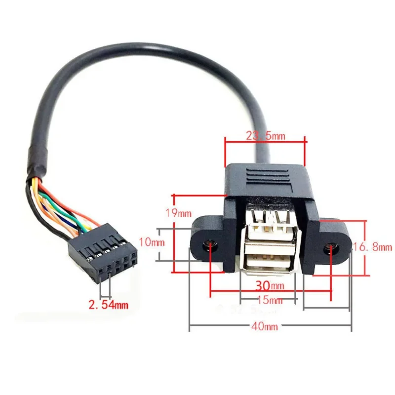 

Разъём USB 2.0 Dupont 9pin для материнской платы