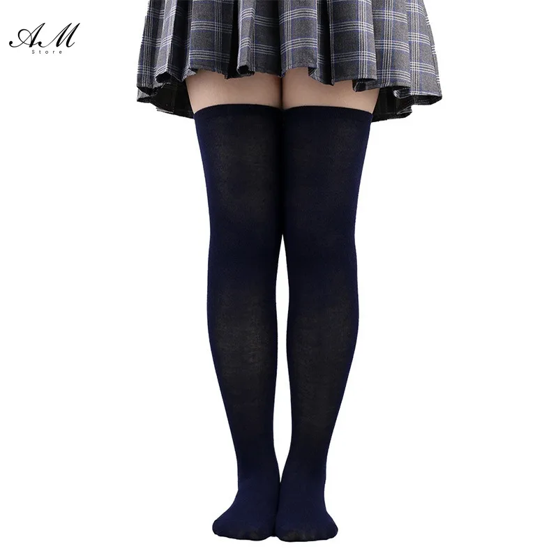 Женские цветные полосатые чулки японские носки выше колена модные женские