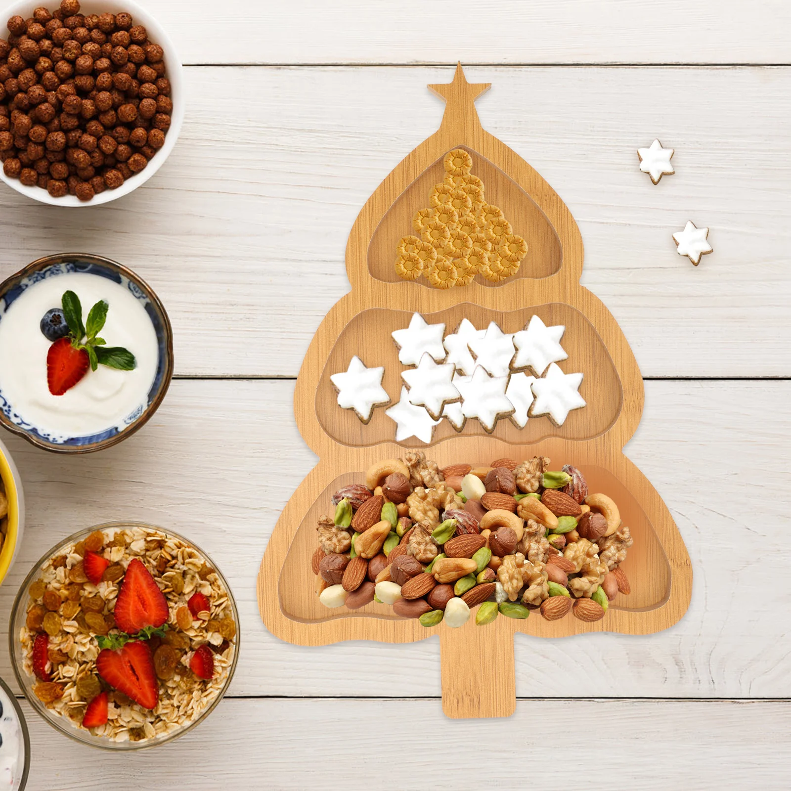 Поднос для рождественской елки офисные лампочки суши конфет чаша закусок