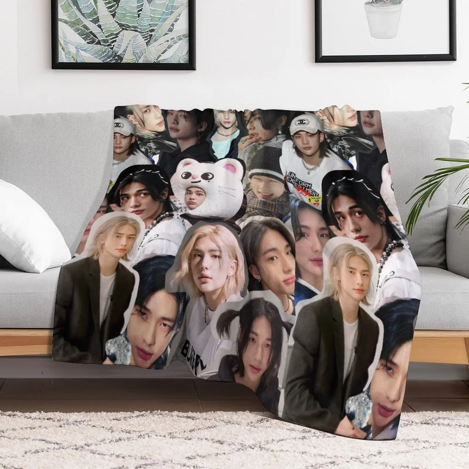 Коллаж Hyunjin одеяло Furrys красивые одеяла