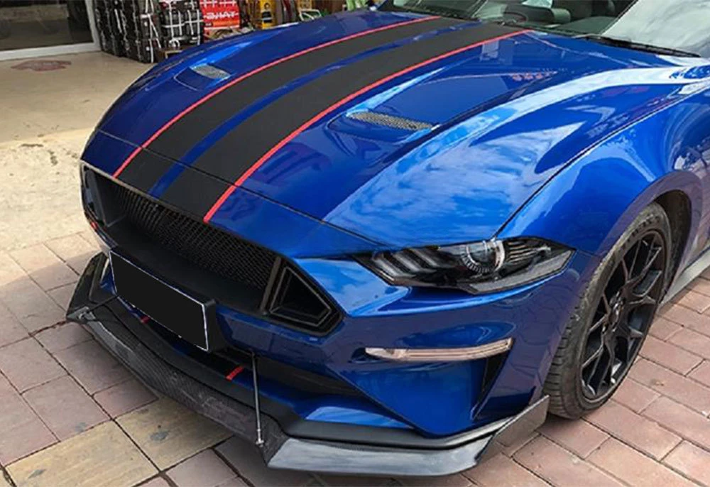 Передний спойлер для губ Для Ford Mustang Coupe 2018 2019 2020 бампер из углеродного волокна