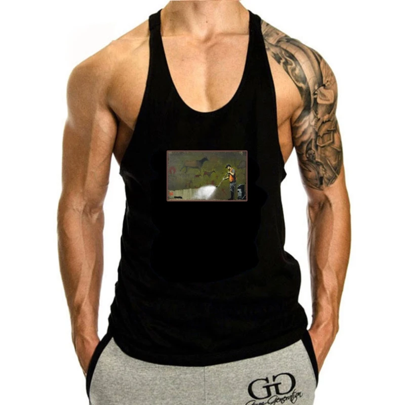 

Cave Grafsleevelessi Banksy - Graphic Cotton tank top men Short & Long Sl Fashion tank top men