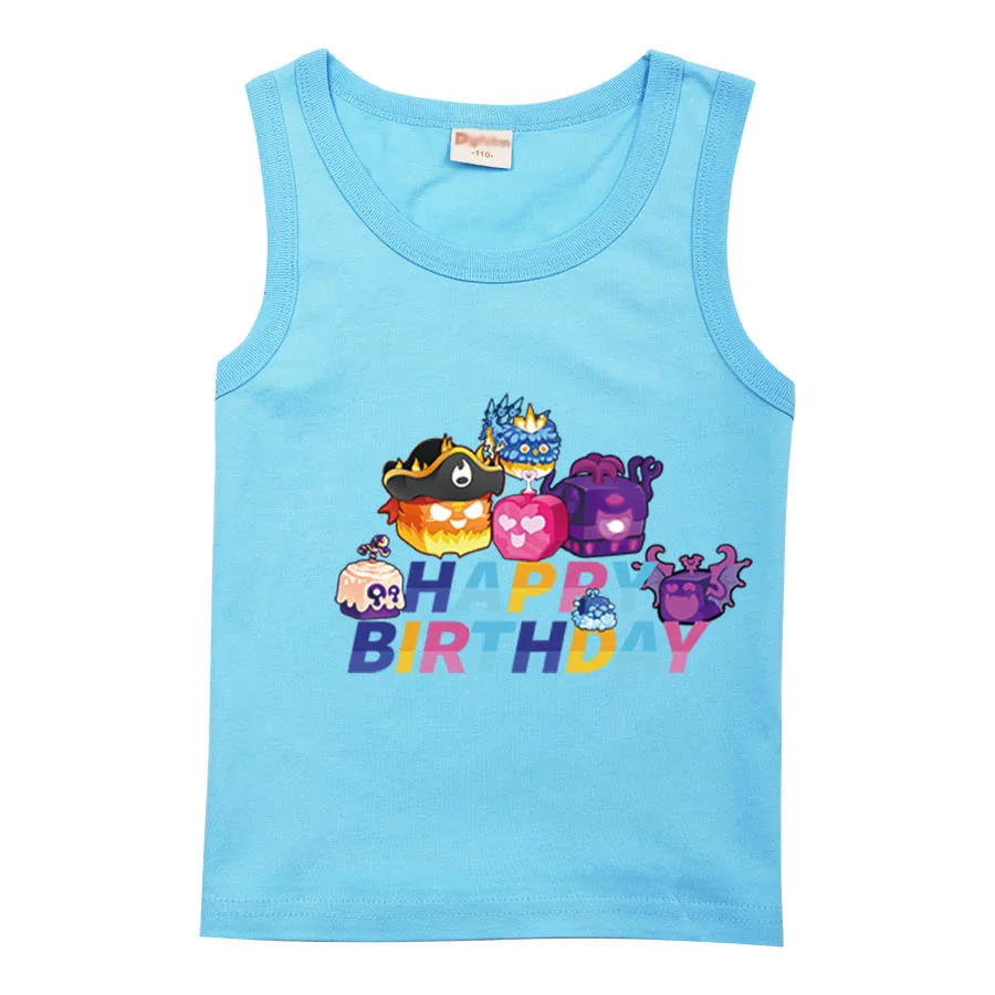 Летняя модная детская футболка RO Blox унисекс с принтом и короткими рукавами из