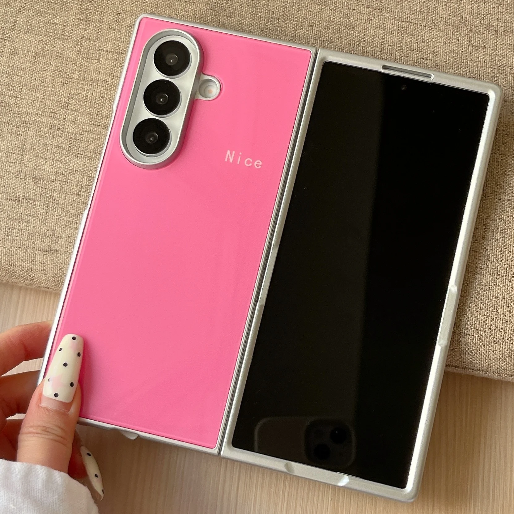 Фото Прекрасный чехол конфетных цветов для Samsung Galaxy Z Fold 7, гальванизированный чехол для Samsung Z Fold 6, Z Fold 5, Z Fold 4, ударопрочный жесткий корпус для телефона №1