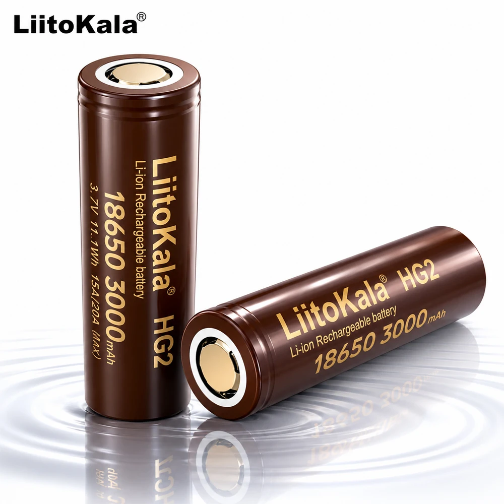 Фото Аккумулятор LiitoKala 18650, литиевая батарея 3,7 В, 3000 мАч HG2, подходит для дронов и устройств дистанционного управления.