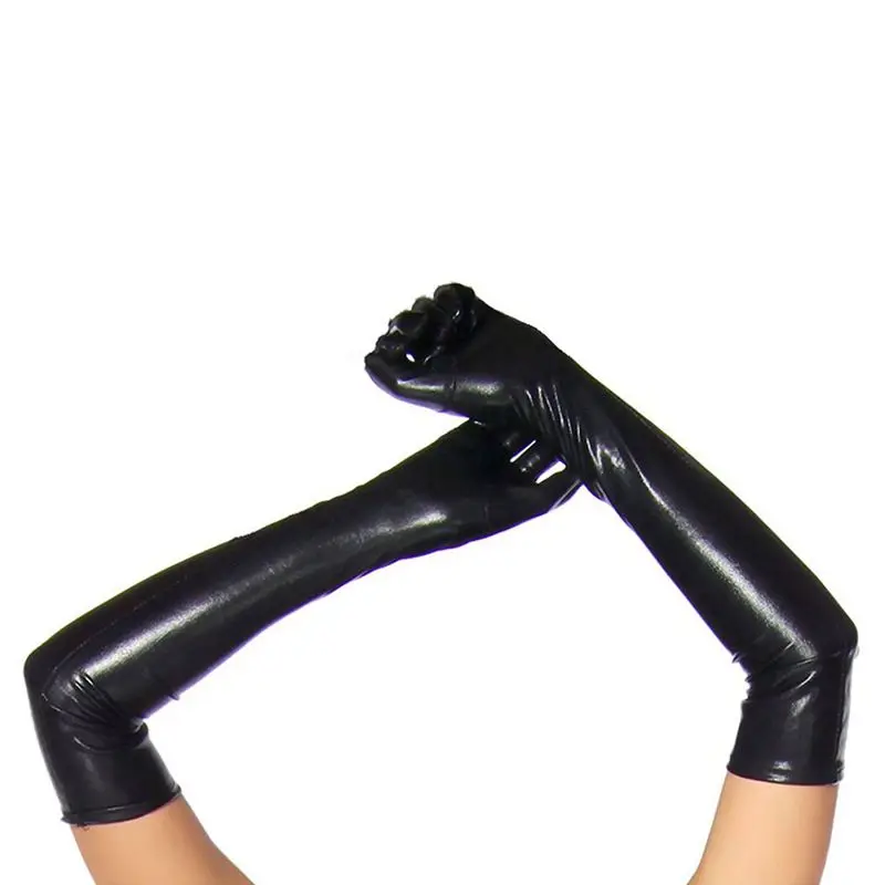 

Long Gloves In Leather Optics One Size Black - Black