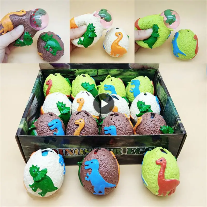 

3d Dinosaur Eggs Random Color Squeeze Hatching Egg Soft Improve Cognitive Ability Durable Reduce Pressure Toy Tpr Extruded Toys