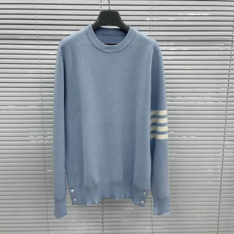 TB THOM Pullovers Sweaters Men Women Luxury Brand Sleeve Striped Design Ladies Pullover Classic Winter Casual Sweater Jumper