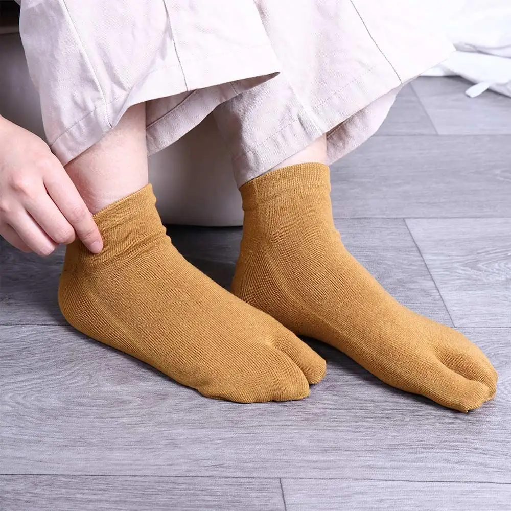 

Practical Breathable Men Unisex Cotton Sandal Flip Flop Split Tabi Socks Two Toe Socks Hosiery