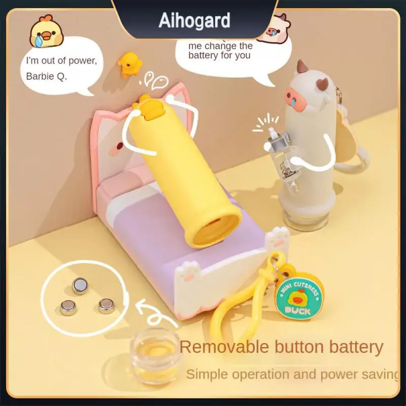 

Миниатюрный фонарик для кемпинга, уличный Ночной светильник в форме мультяшного персонажа, компактный портативный фонарик-брелок с цыплятами и кроликами, светодиодный фонарик, лампа