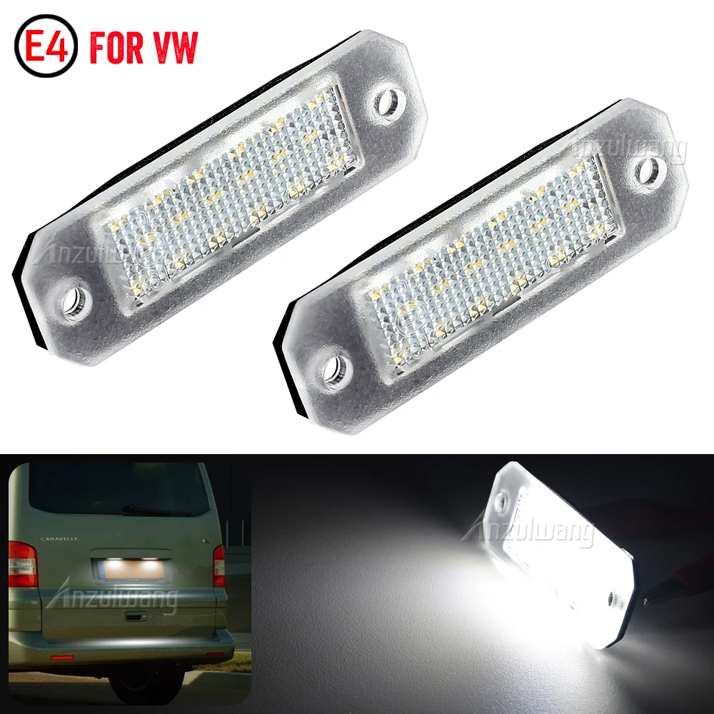 

2pcs LED Number License Plate Light Lamp For VW Transporter T5 2003-2015 T6 Barn Door 2015-2019 For VW Caddy 2004-2017