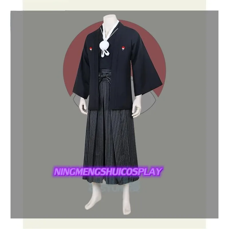 Костюм-кимоно для косплея аниме ниндзя Самурай Учиха Саске Рождество Хэллоуин