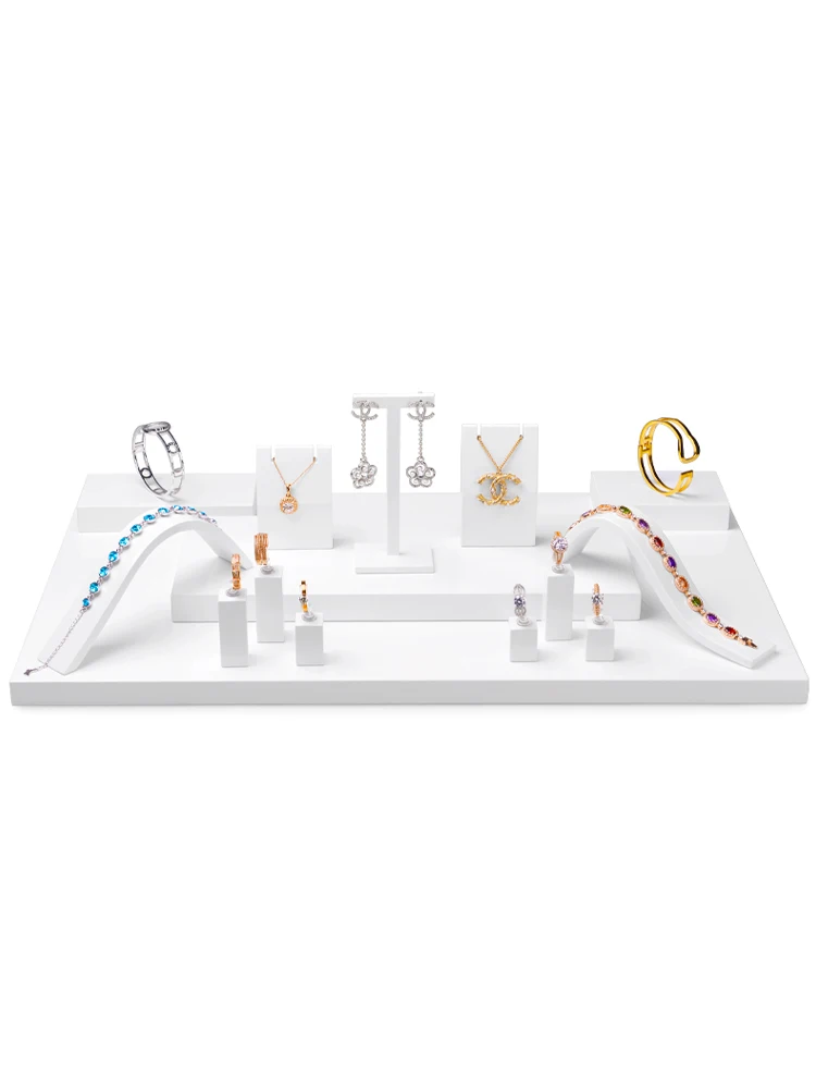 Jewelry Display Stand White Painted Ring Necklace Bracelet Window Display Ornament jewelry organizer