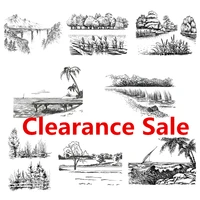 1015cm clearance sale 2022 card beach landscape wood tourism natural word clear stamps craft no matal cutting dies scrapbooking