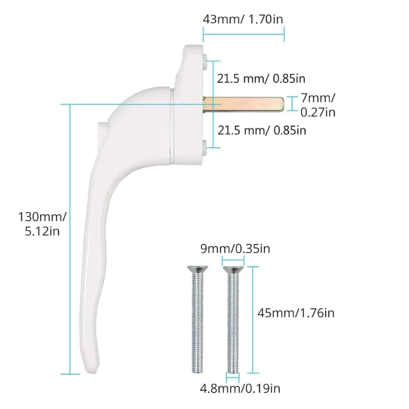 2шт ручка балконной двери запираемые оконные ручки с ключом и прочными винтами