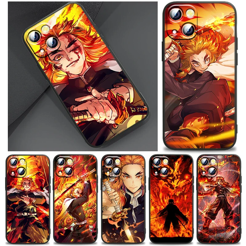 

Demon Slayer Rengoku Kyoujurou Cover For Apple iPhone 14 13 12 11 SE XS XR X 7 8 6 mini Plus Pro MAX 2020 Black Phone Case