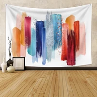 gradient colorful tapestry wall hanging bohemian oil painting style tapestry for bedroom living room dorm home decor