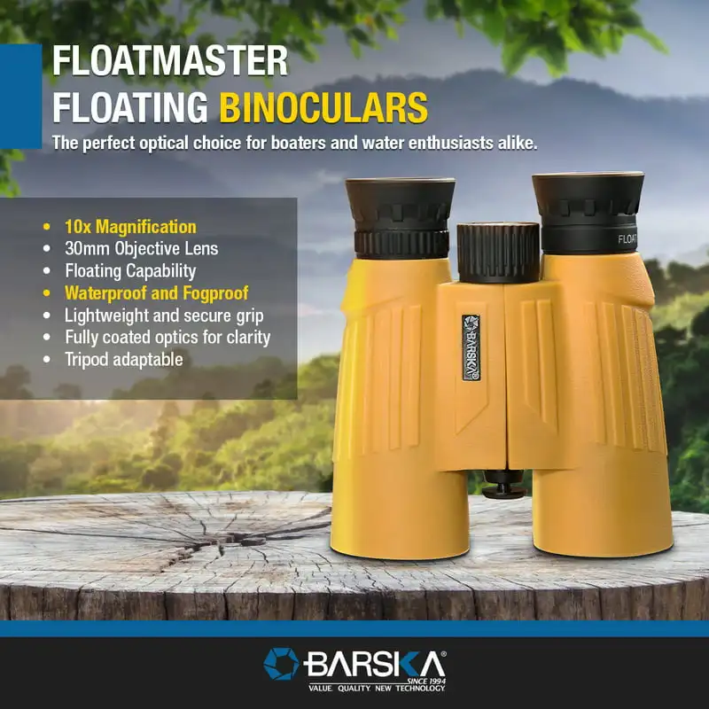 

Waterproof Yellow Floating Binoculars, 10x Magnification
