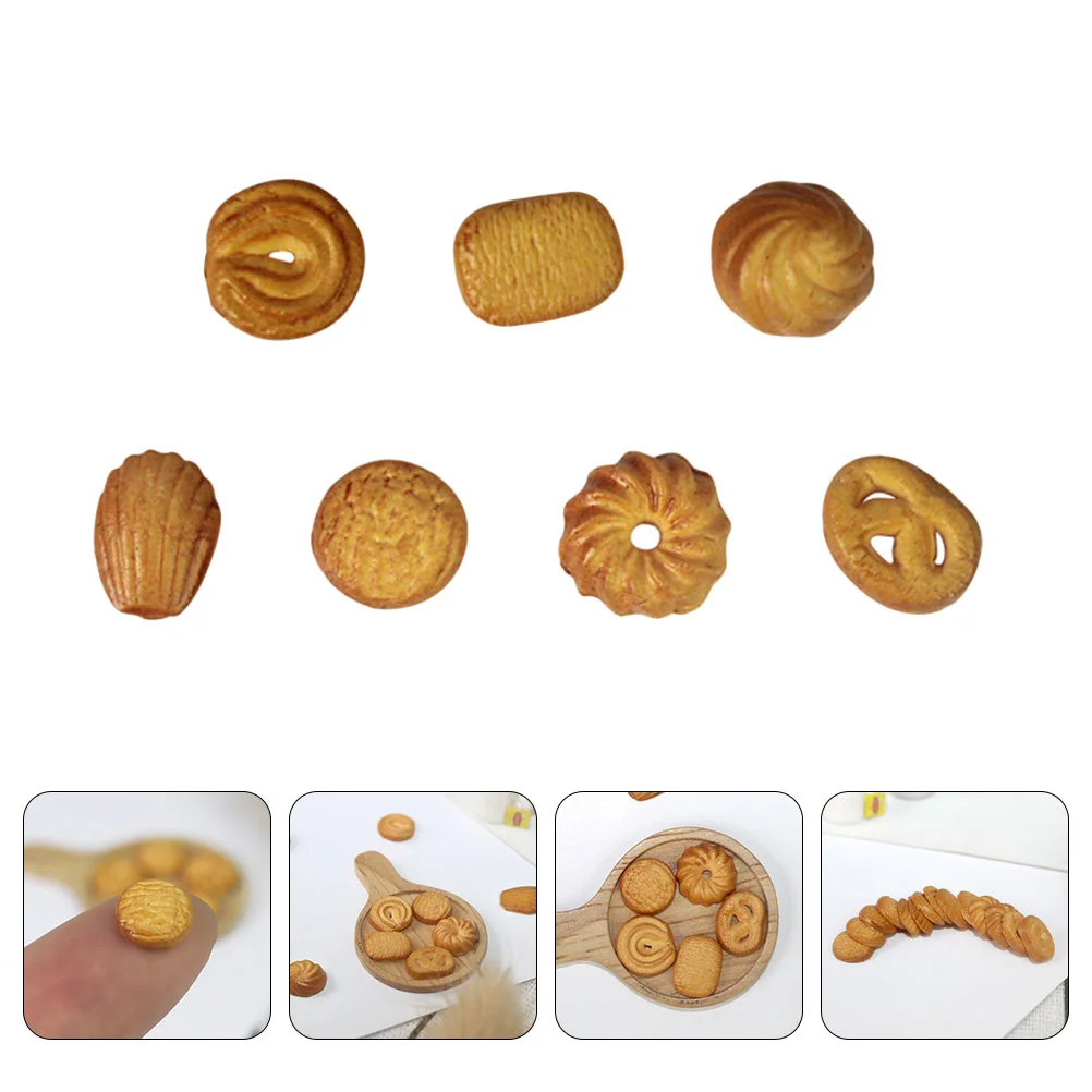 

7 Pcs Artificial Biscuit Model Ornaments Miniature Biscuits Doll House Decoration