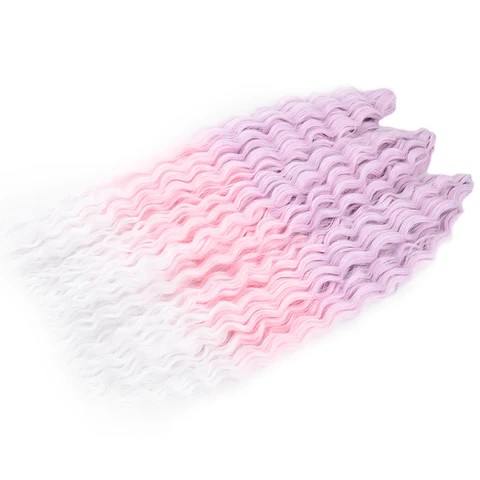 Волосы Ariel Curl Afro Curl Twist Вязание крючком Волосы Синтетические Глубокие волны Плетение волос Наращивание волос Вьющиеся волосы с эффектом омбре Блондинка Розовая волна воды Плетение волос