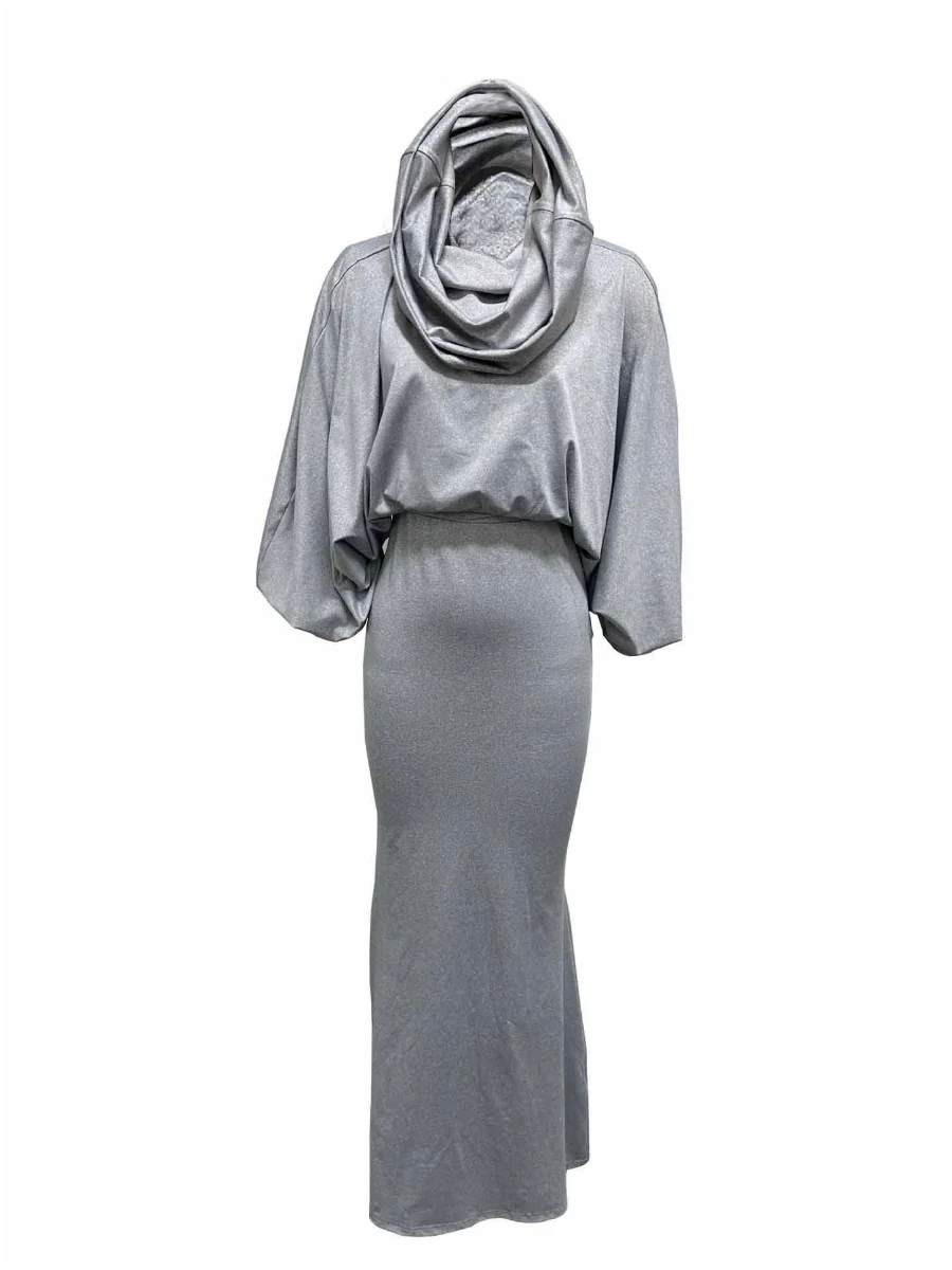 Женский офисный костюм-двойка с юбкой-годе длинным рукавом летучая мышь и