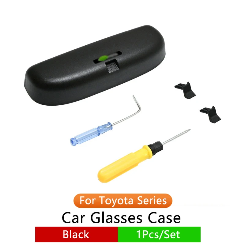 

QHCP автомобильный футляр для очков чехол для хранения солнцезащитный козырек держатель для очков Солнцезащитные очки коробка для Toyota серии RAV4 Harrier Highlander Yaris Kluger